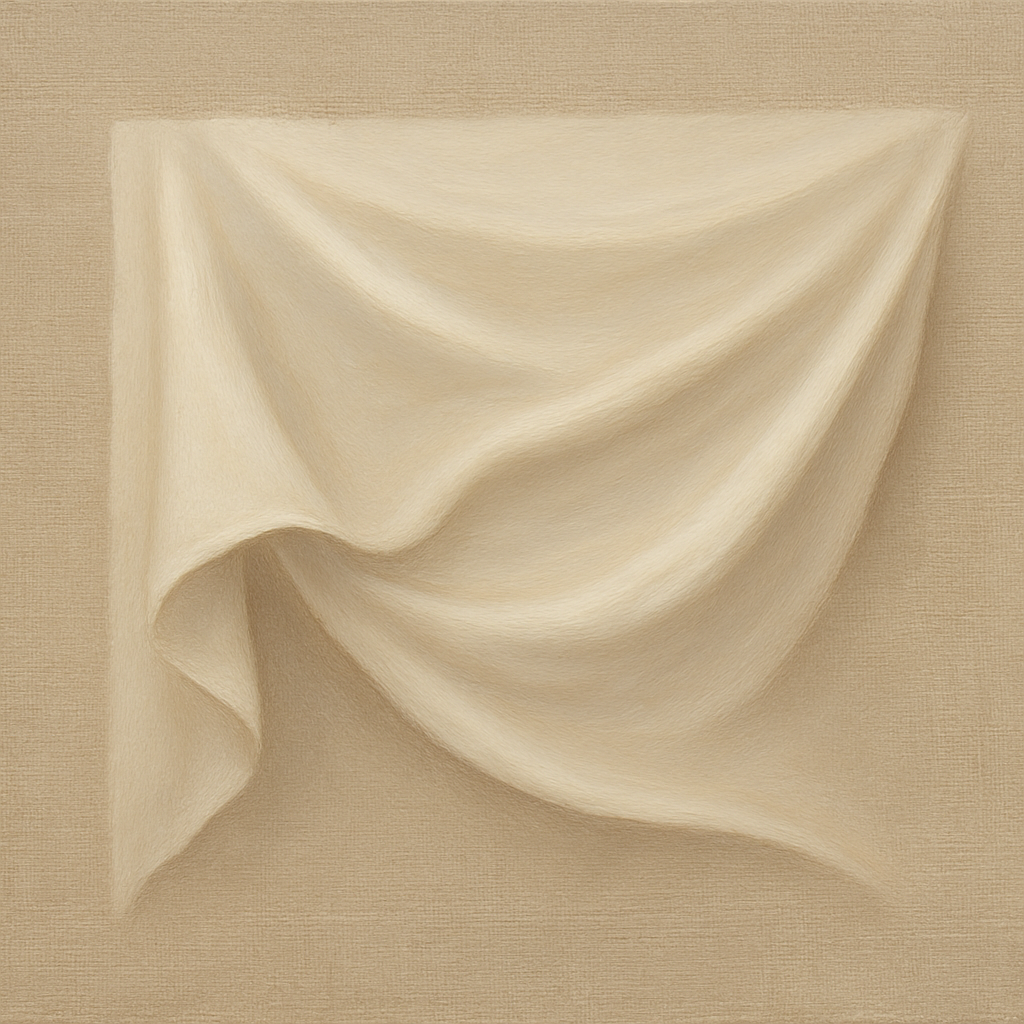 Alabaster Linen Texture Fold No. 4 - Modern Fine Art Oil Painting - View 1