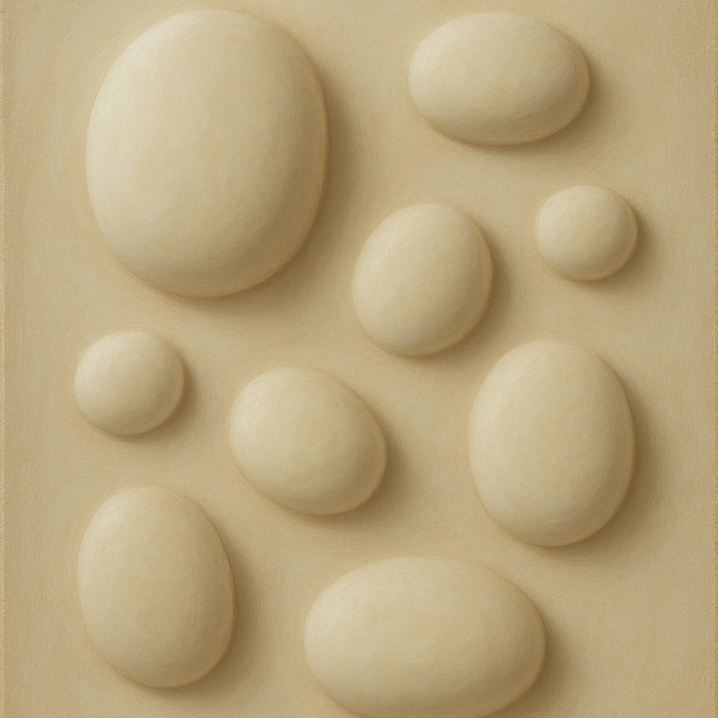 Organic Pebble Relief in White No. 6 - Modern Fine Art Oil Painting - View 1