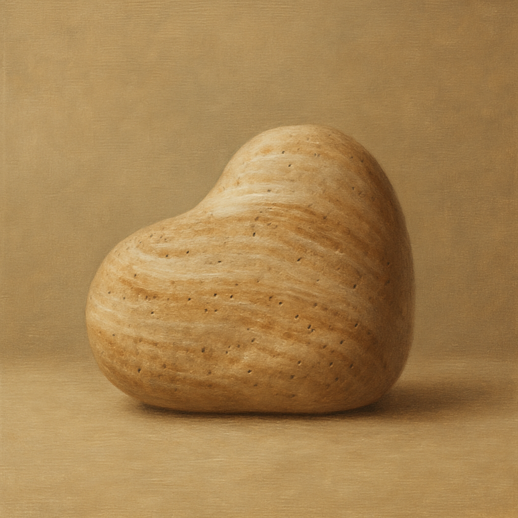 Zen Stone & Warm Grey Void No. 5 - Modern Fine Art Oil Painting - View 1