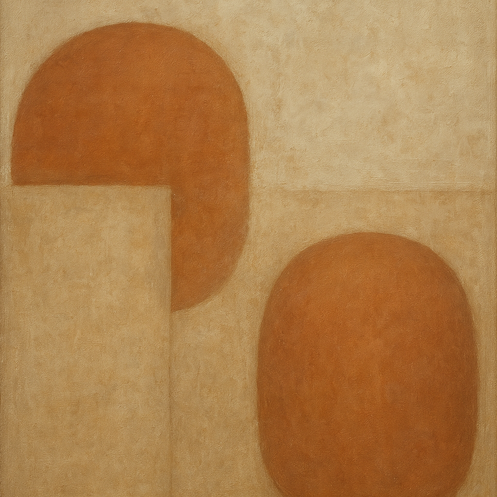 Earthy Terracotta & Weathered Plaster Wash No. 6 Oil Painting 100% Hand Painted Oil on Belgian Linen Canvas, Original Fine Art Wall Decor