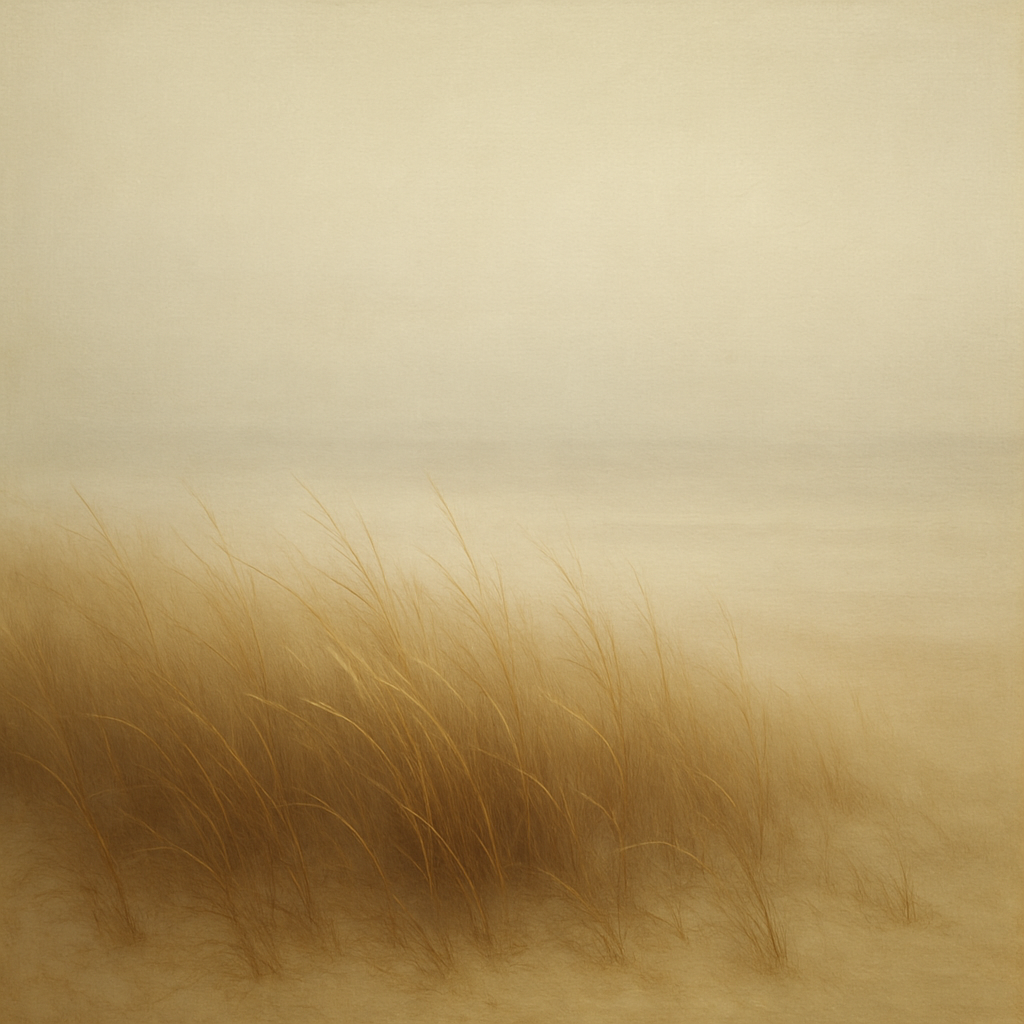 Silent Dune Grass in November Sea Fog No. 17 Oil Painting - View 1