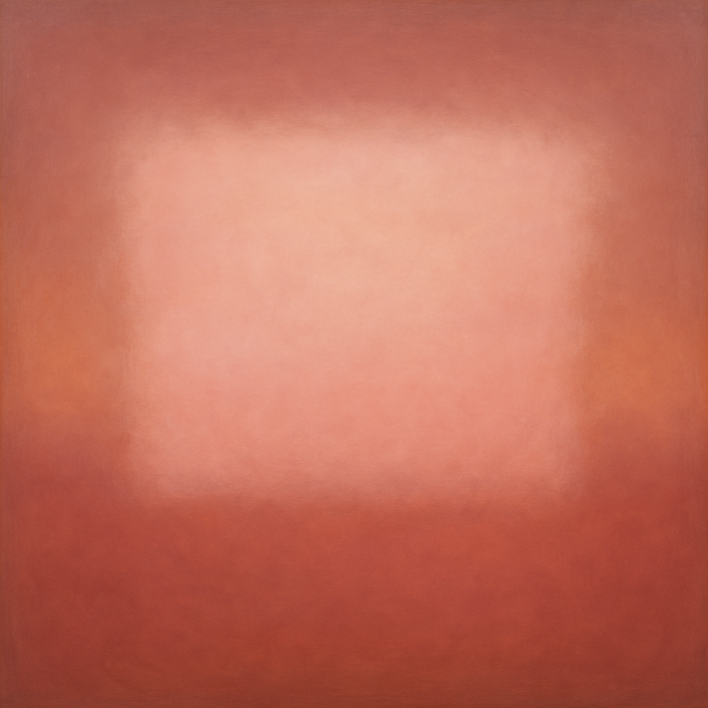 Blush Rose & Dusky Terracotta Ambient Glow No. 21 Oil Painting 100% Hand Painted Oil on Belgian Linen Canvas, Original Fine Art Wall Decor