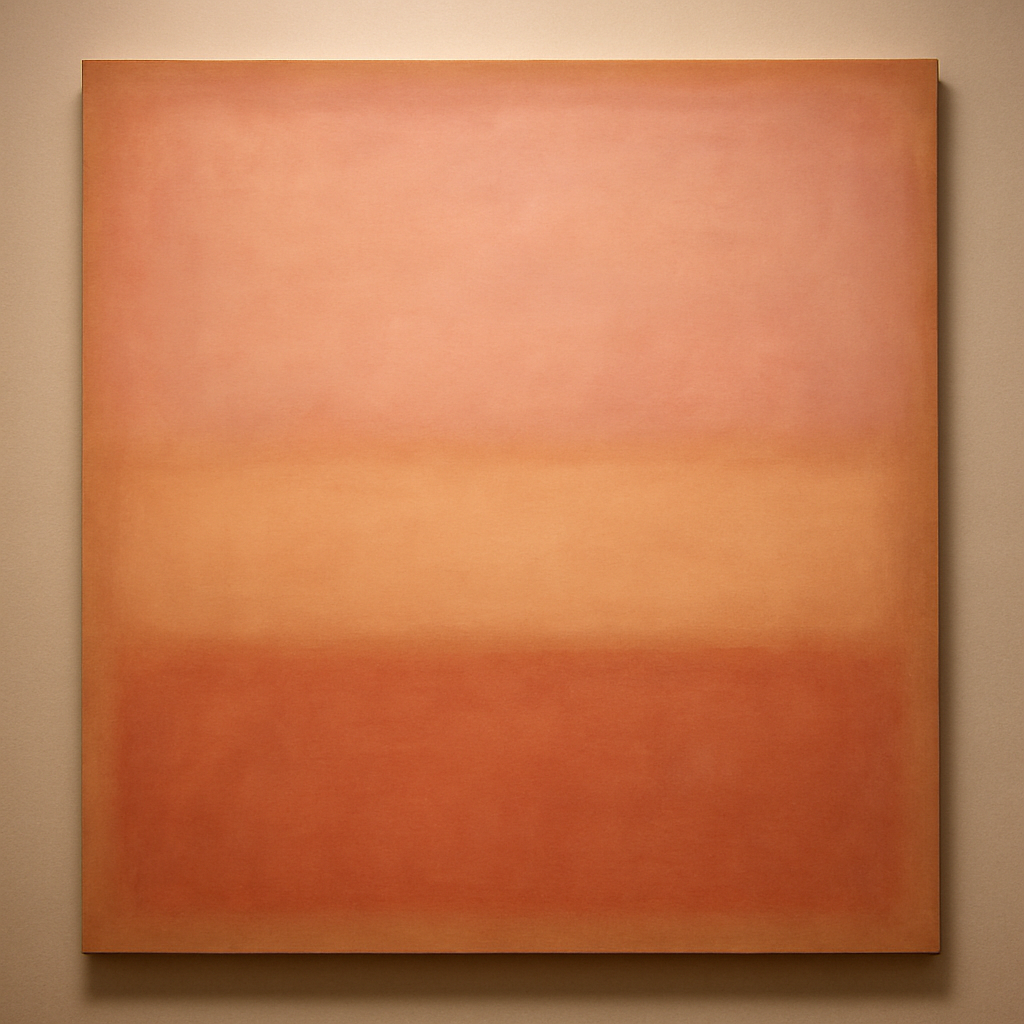 Blush Rose & Dusky Terracotta Ambient Glow No. 4 Oil Painting 100% Hand Painted Oil on Belgian Linen Canvas, Original Fine Art Wall Decor