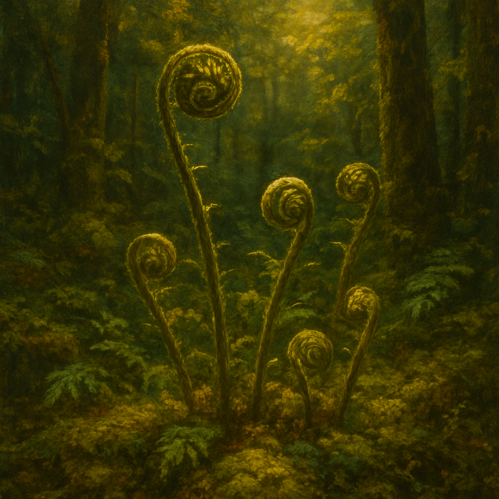 Forest Ferns & Mossy Woodland Herbarium No. 2 Fine Art Oil Painting - View 1