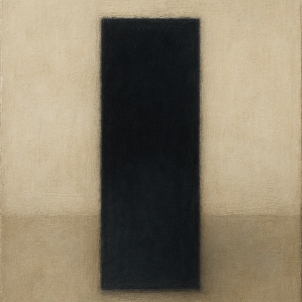 Deep Charcoal & Bone Monolith No. 1 - Modern Fine Art Oil Painting - View 1