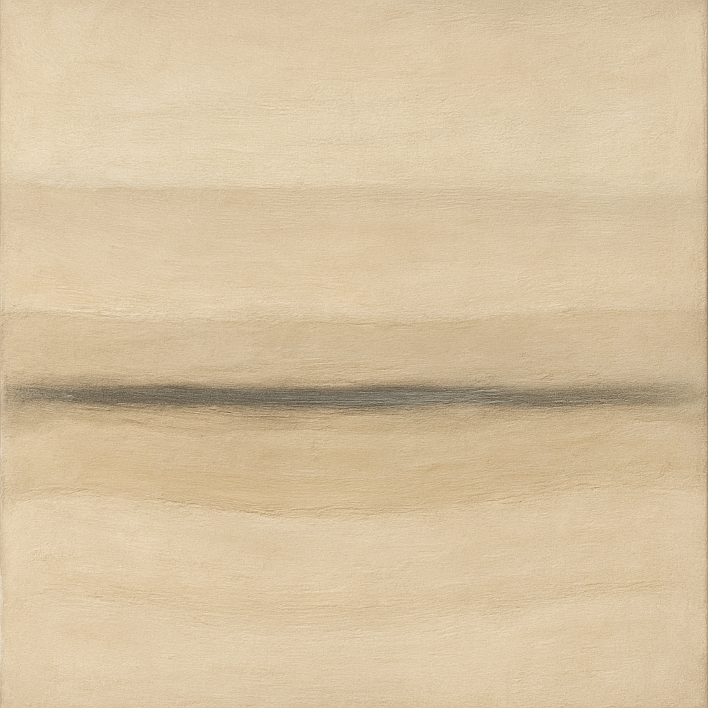 Raw Limestone Horizon & Washed Linen No. 25 Oil Painting - View 1