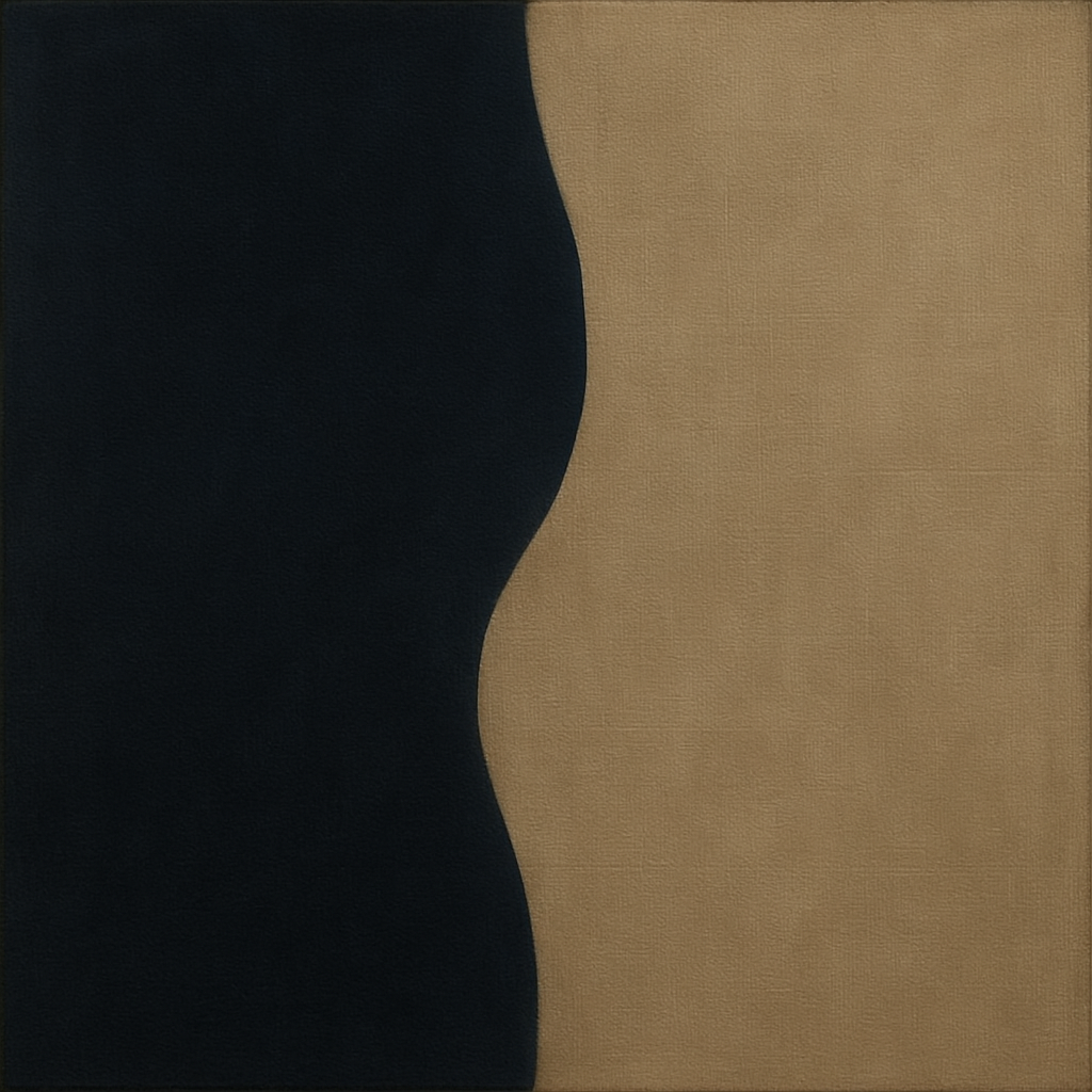 Burnt Umber & Greige Duet No. 7 - Modern Fine Art Oil Painting - View 1
