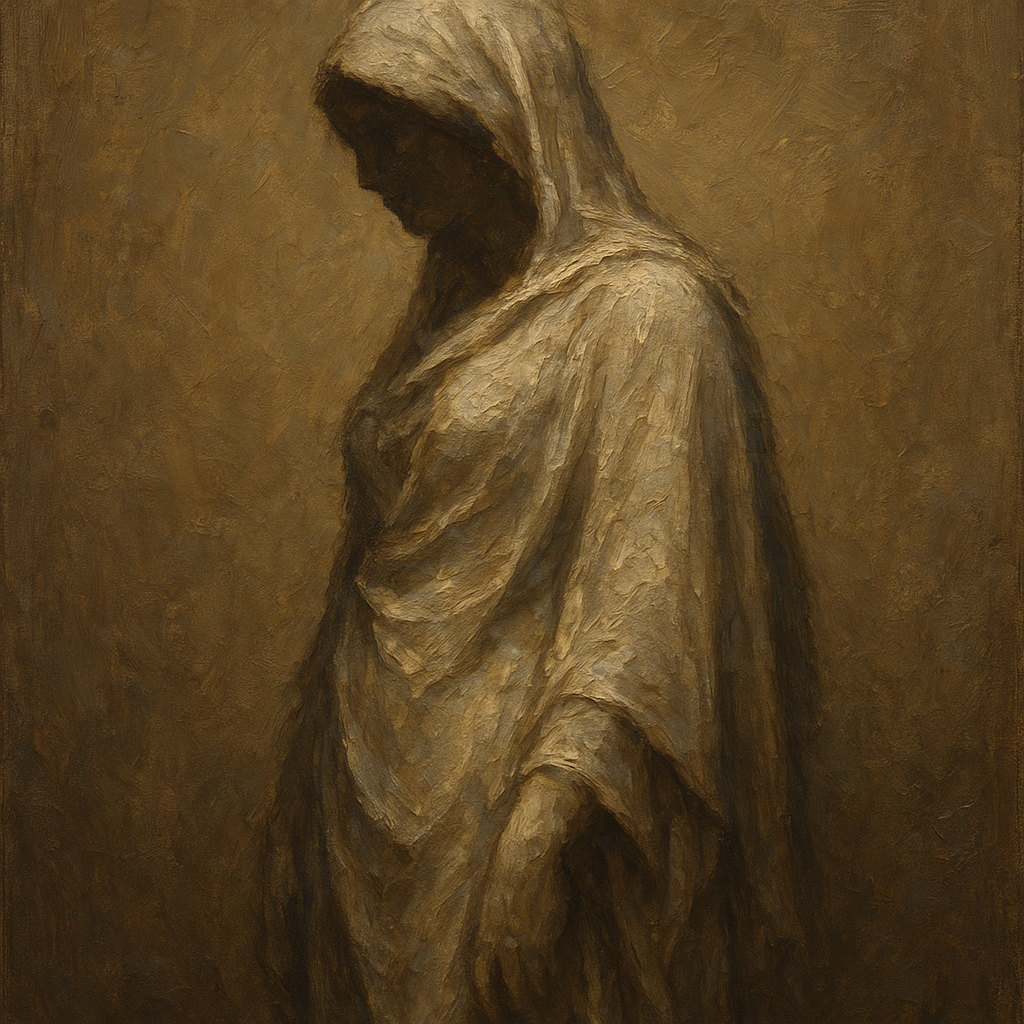 Renaissance Draped Silhouette Oil Painting 100% Hand Painted Oil on Belgian Linen Canvas, Original Fine Art Wall Decor