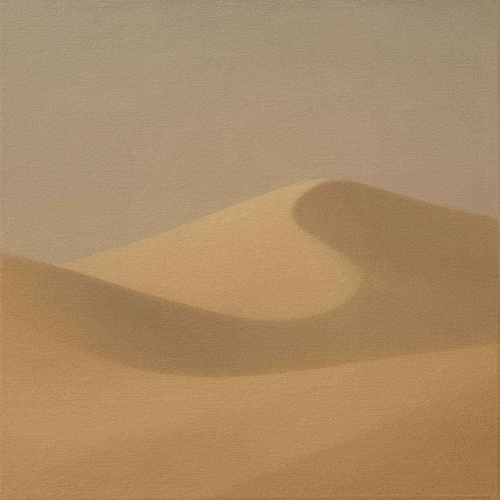 Muted Desert Dune Geometry No. 8 - Modern Fine Art Oil Painting - View 1