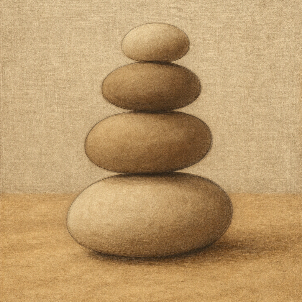 Organic Pebble Contours No. 3 - Modern Fine Art Oil Painting - View 1
