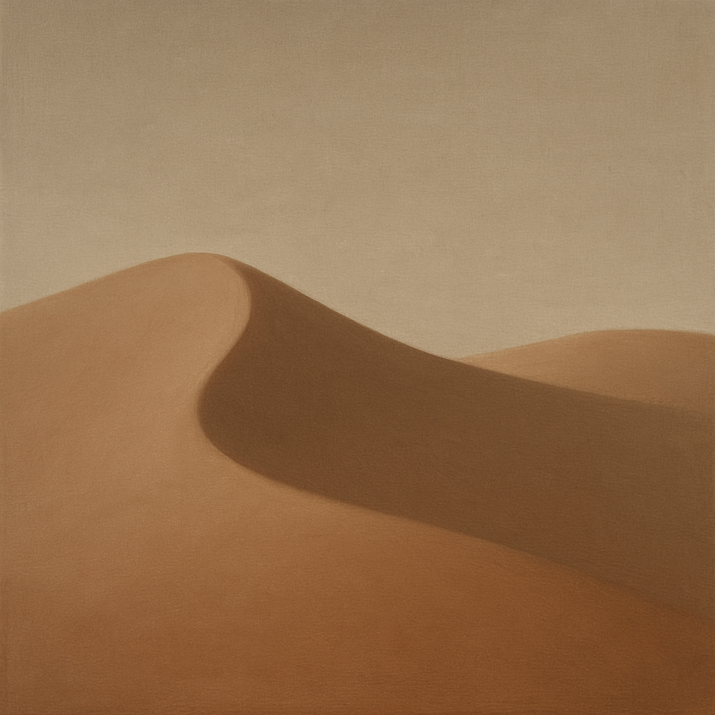 Muted Desert Dune Geometry No. 8 - Modern Fine Art Oil Painting - View 1