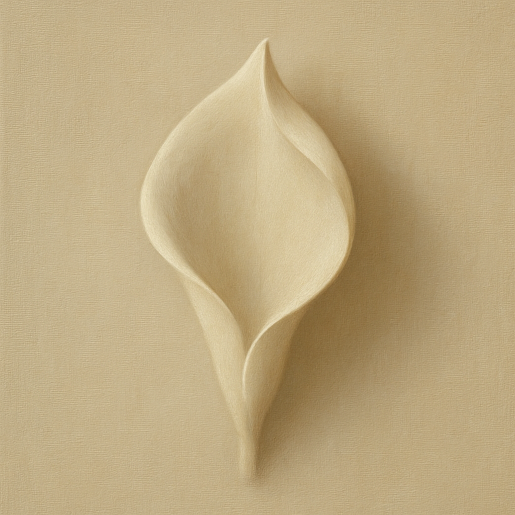 Sculpted Ivory Floral Contour No. 1 - Modern Fine Art Oil Painting - View 1