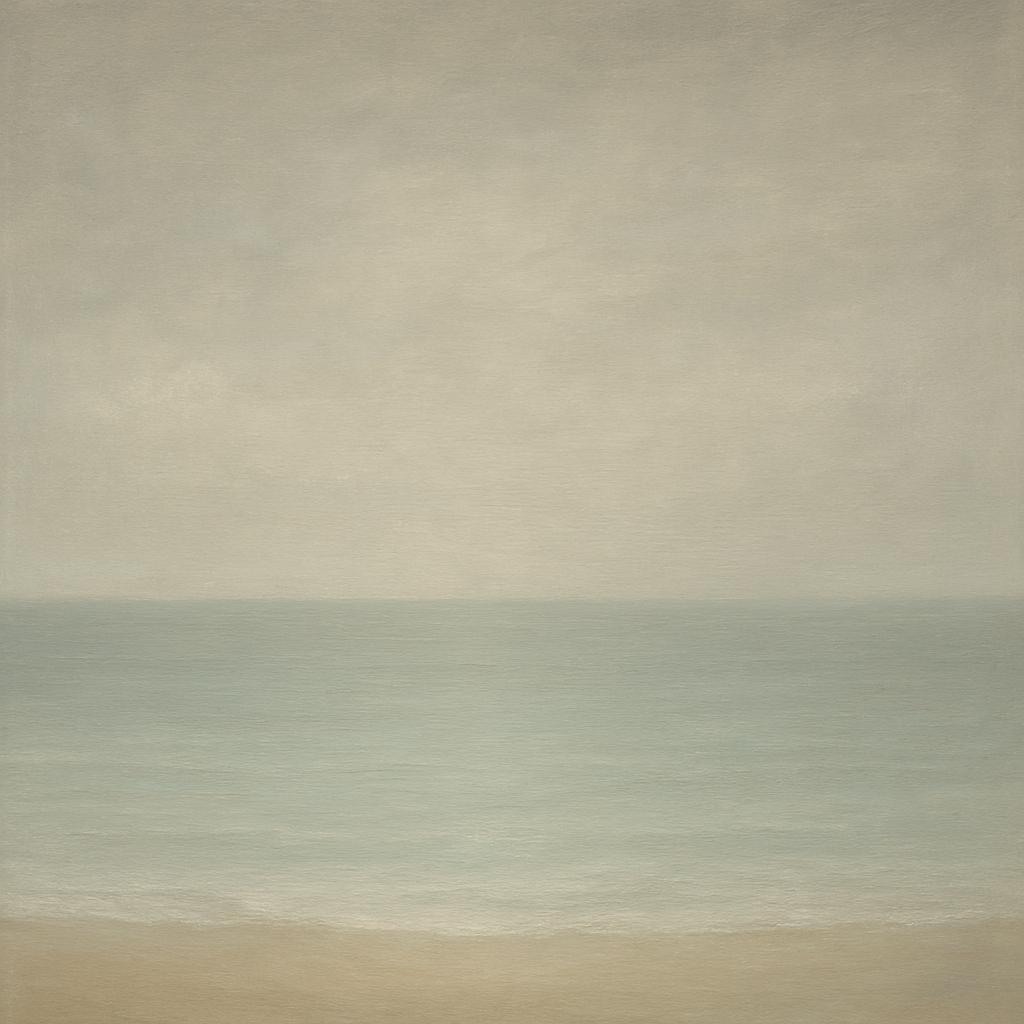 Monochrome Ocean Silence No. 5 - Modern Fine Art Oil Painting - View 1