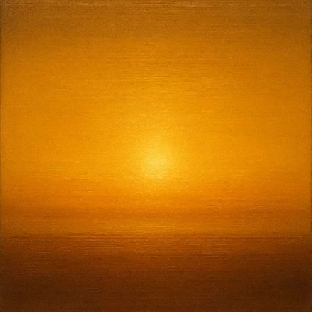 Warm Amber & Raw Sienna Sunset Meditation No. 4 Oil Painting 100% Hand Painted Oil on Belgian Linen Canvas, Original Fine Art Wall Decor