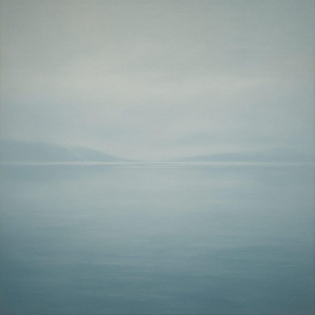 Glass Horizon over Quiet Arctic Waters No. 13 Oil Painting 100% Hand Painted Oil on Belgian Linen Canvas, Original Fine Art Wall Decor