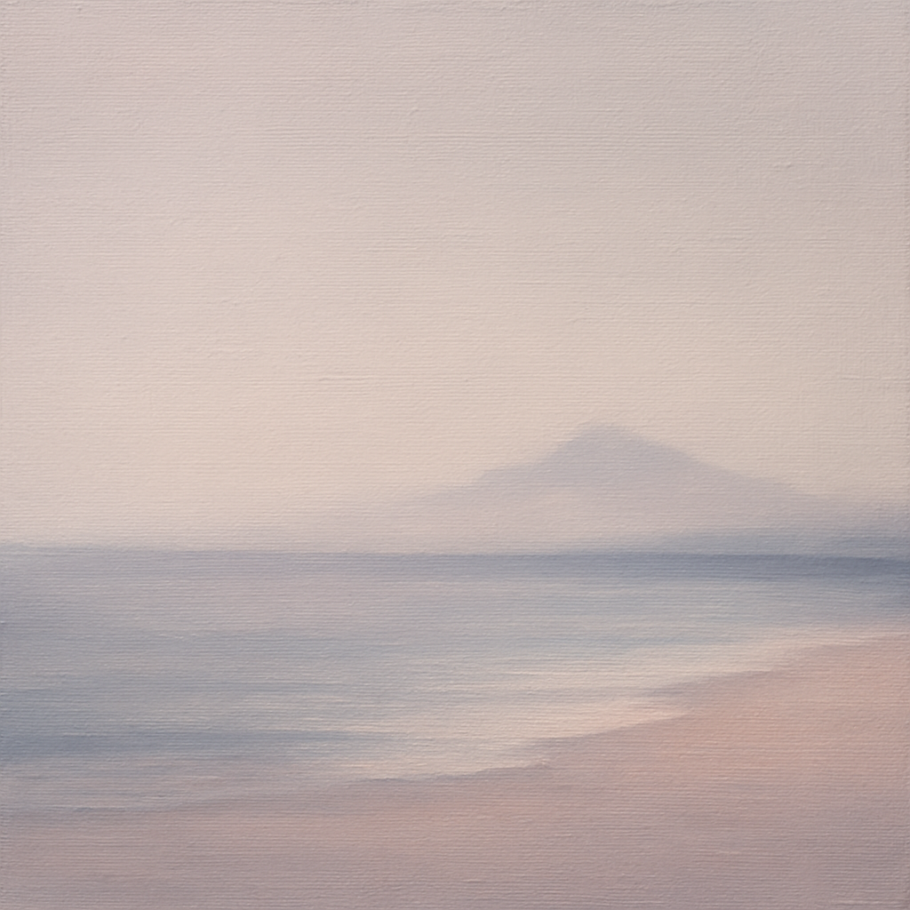 Misty Fjord & Low Clouds No. 7 - Modern Fine Art Oil Painting - View 1