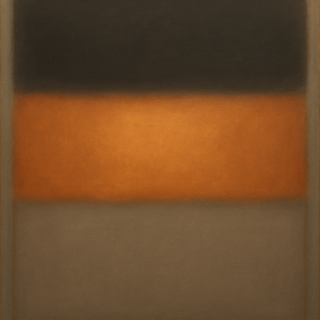 Charcoal Slate & Burnished Copper Horizon No. 16 Oil Painting - View 1