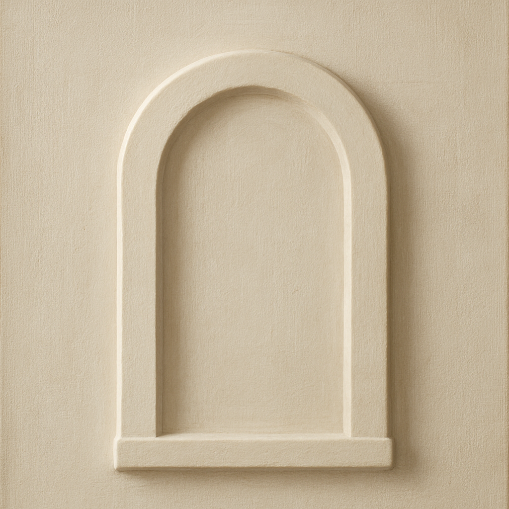 Textured Monolithic Plaster Arch No. 9 - Modern Fine Art Oil Painting - View 1