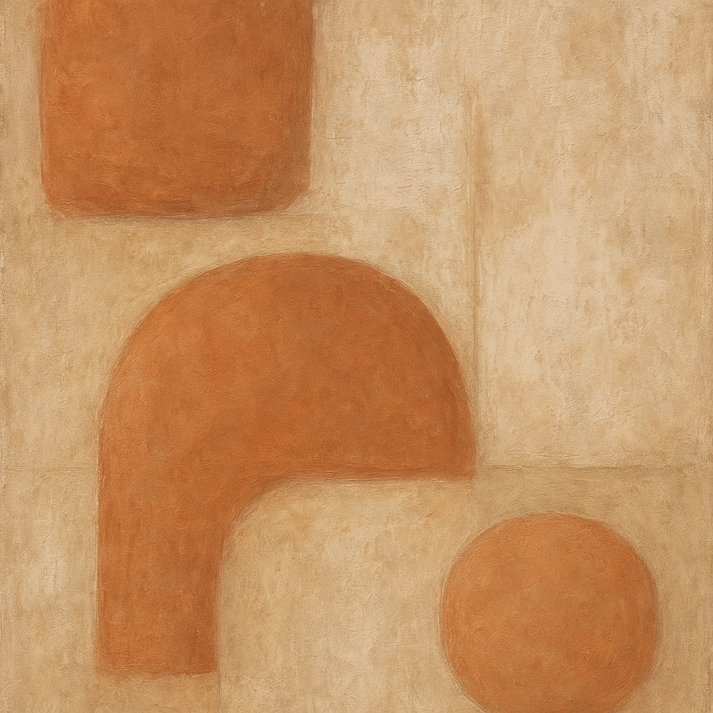 Earthy Terracotta & Weathered Plaster Wash No. 4 Oil Painting - View 1