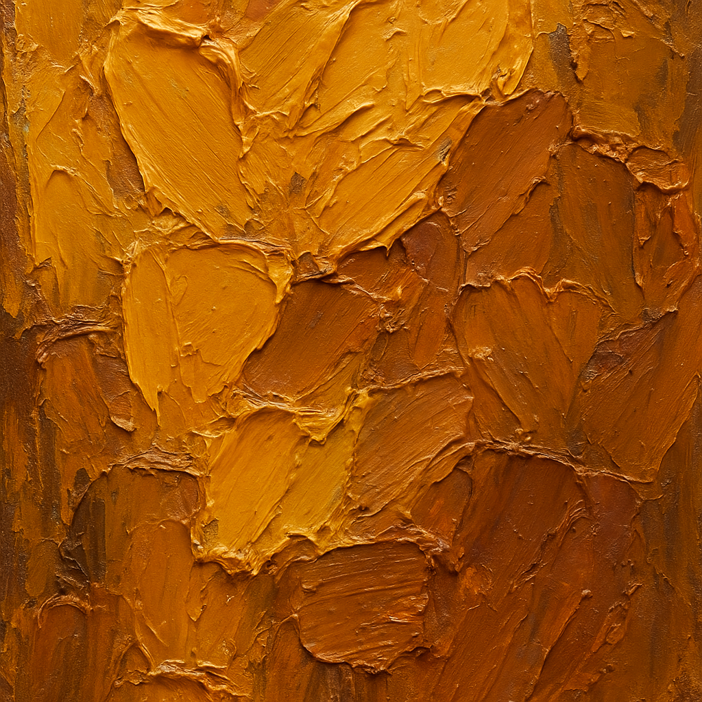Layered Amber Earth Heavy Impasto Oil Painting - View 1