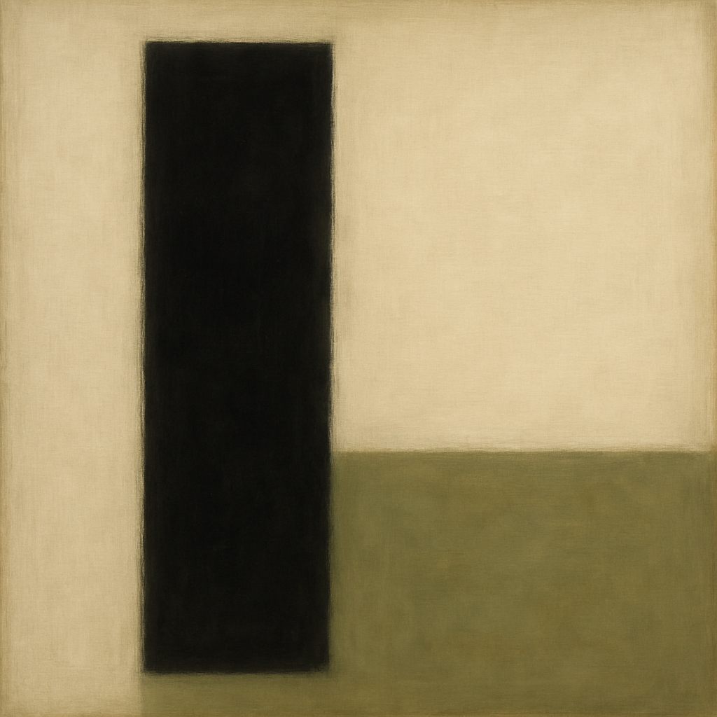 Deep Charcoal & Bone Monolith No. 1 - Modern Fine Art Oil Painting - View 1