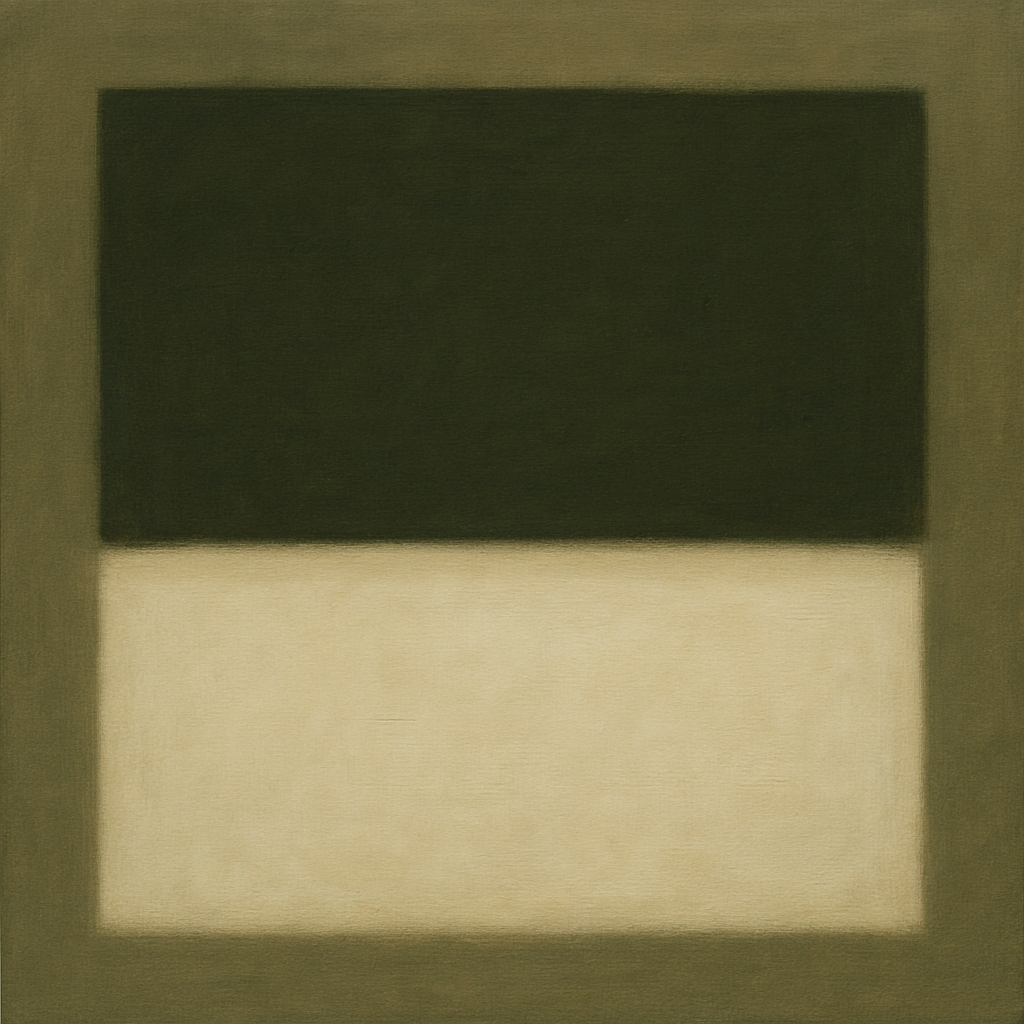 Sage Olive & Alabaster Balance No. 3 - Modern Fine Art Oil Painting - View 1