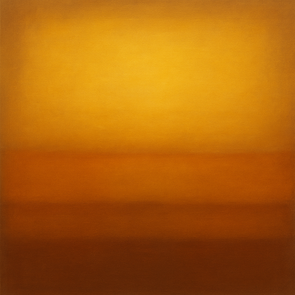 Warm Amber & Raw Sienna Sunset Meditation No. 20 Oil Painting - View 1
