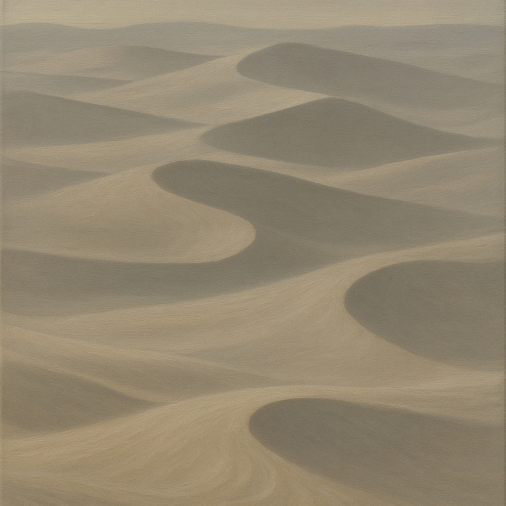 Monochrome Sand Dune Contours & Pale Slate No. 18 Oil Painting 100% Hand Painted Oil on Belgian Linen Canvas, Original Fine Art Wall Decor