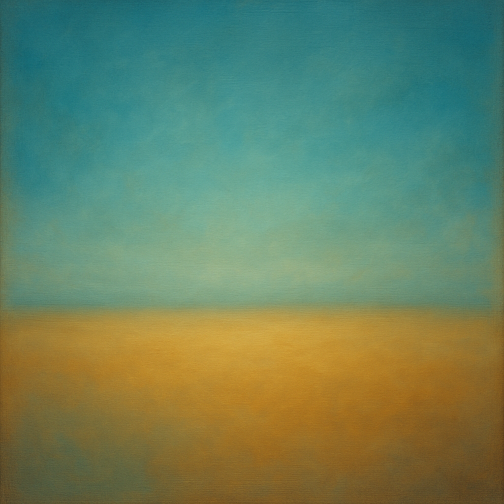 Celestial Azure & Warm Ochre Equilibrium No. 17 Oil Painting - View 1