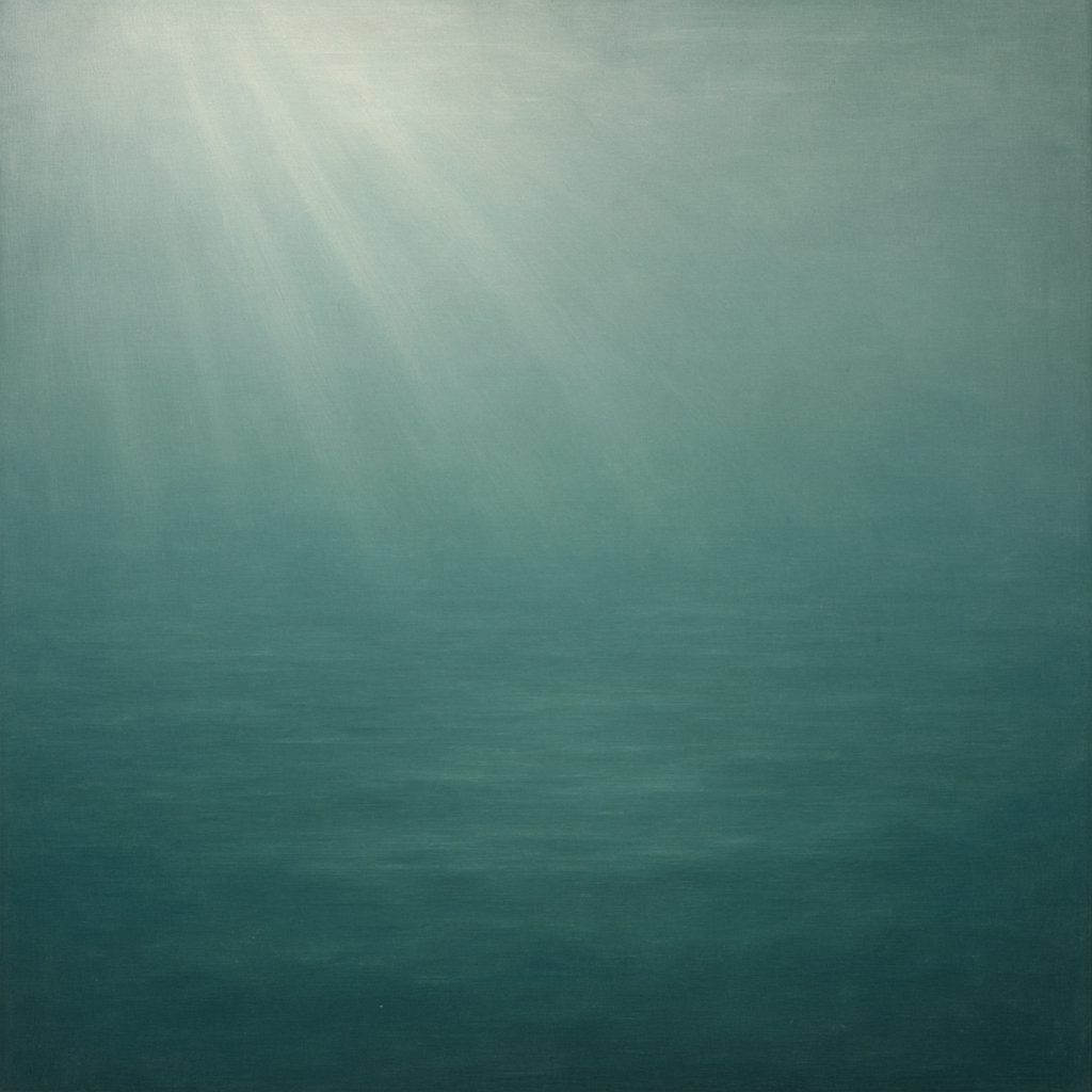 Minimalist Aquamarine Reef Void No. 10 - Modern Fine Art Oil Painting - View 1