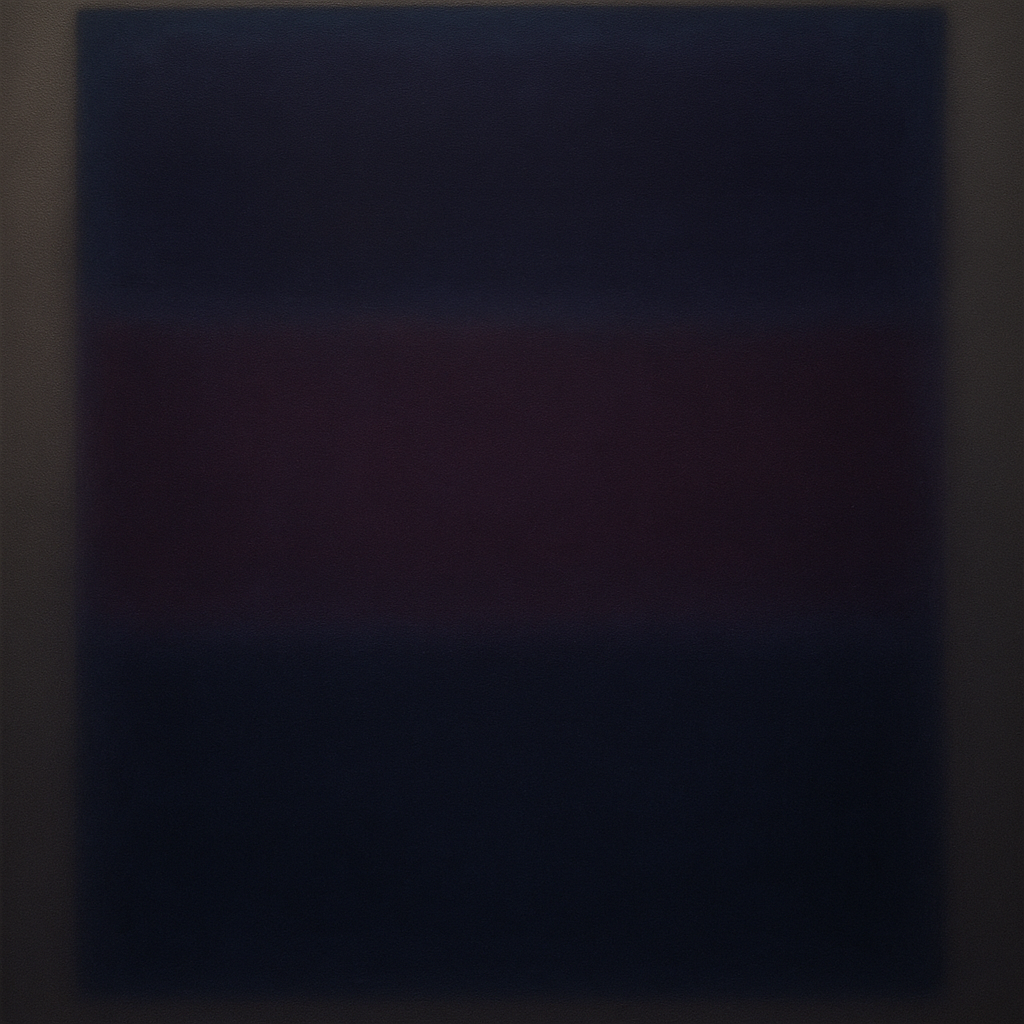 Deep Indigo & Midnight Plum Ambient Field No. 11 Oil Painting 100% Hand Painted Oil on Belgian Linen Canvas, Original Fine Art Wall Decor