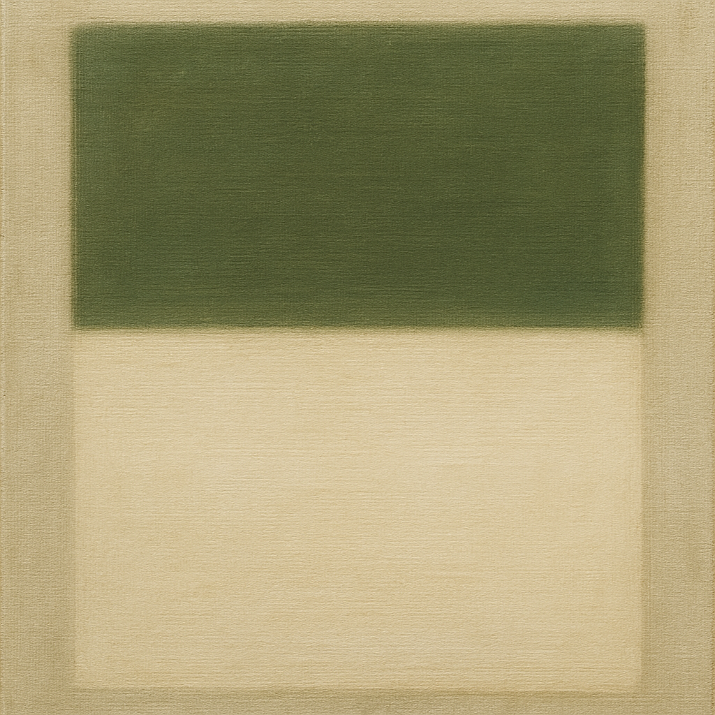 Sage Olive & Alabaster Balance No. 3 - Modern Fine Art Oil Painting - View 1