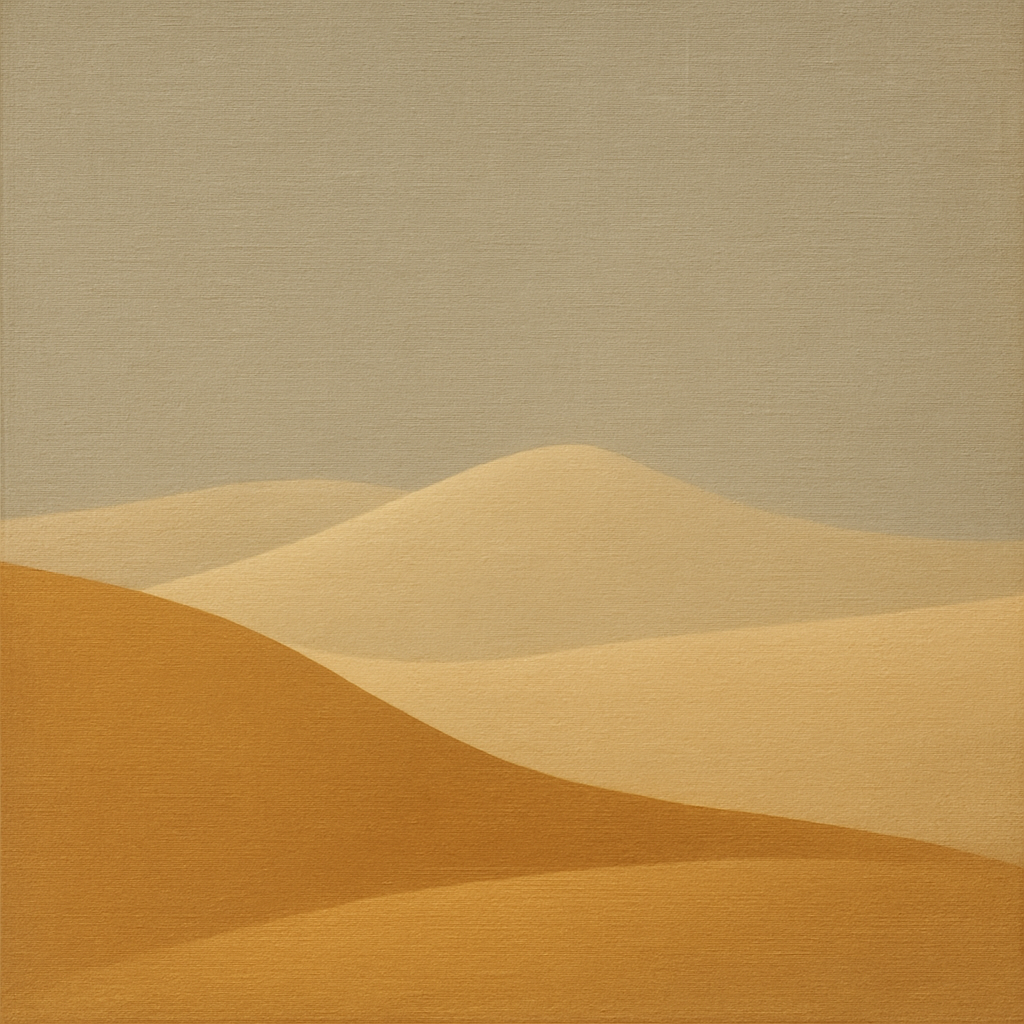 Muted Desert Dune Geometry No. 8 - Modern Fine Art Oil Painting - View 1