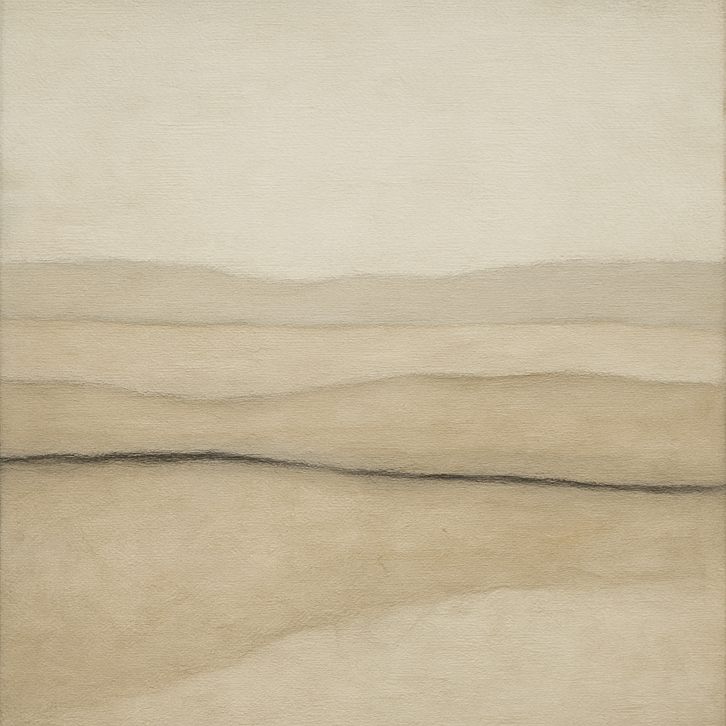 Raw Limestone Horizon & Washed Linen No. 26 Oil Painting - View 1