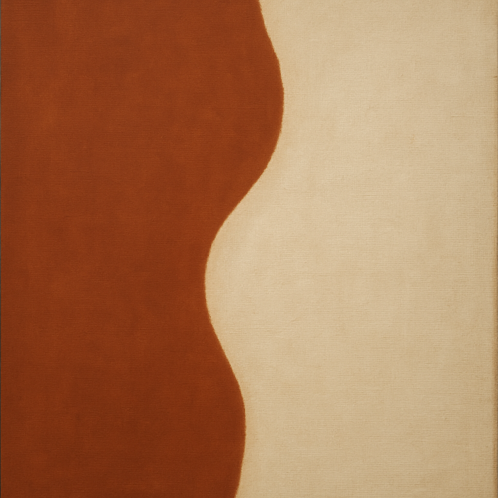 Burnt Umber & Greige Duet No. 7 - Modern Fine Art Oil Painting - View 1