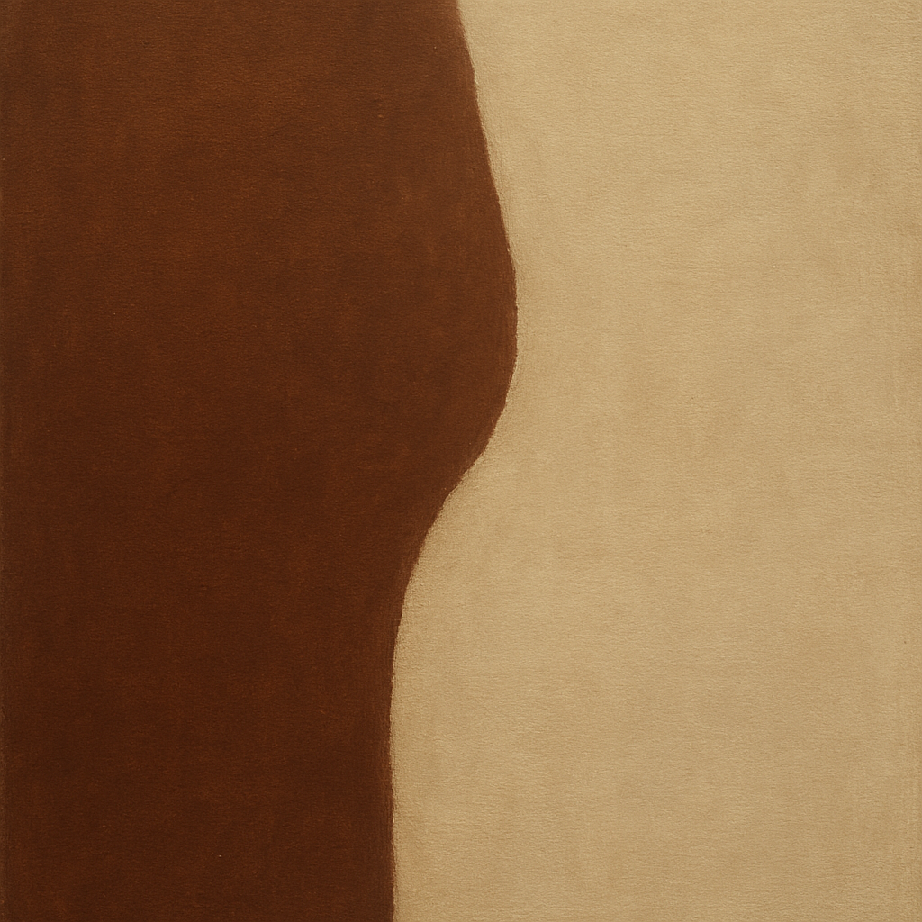Burnt Umber & Greige Duet No. 7 - Modern Fine Art Oil Painting - View 1