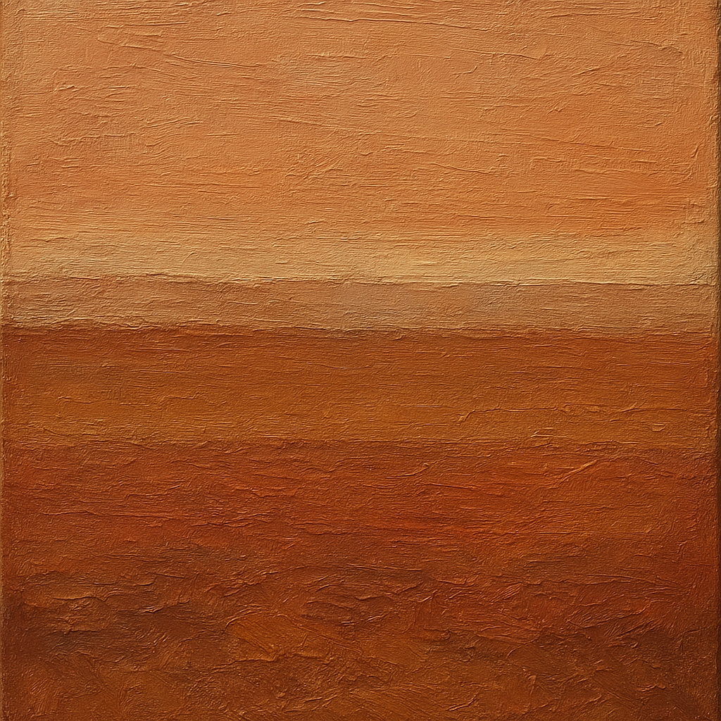Clay Pigment Horizon Wabi-Sabi Oil Painting - View 1