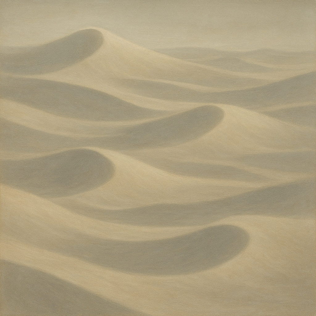 Monochrome Sand Dune Contours & Pale Slate No. 12 Oil Painting - View 1