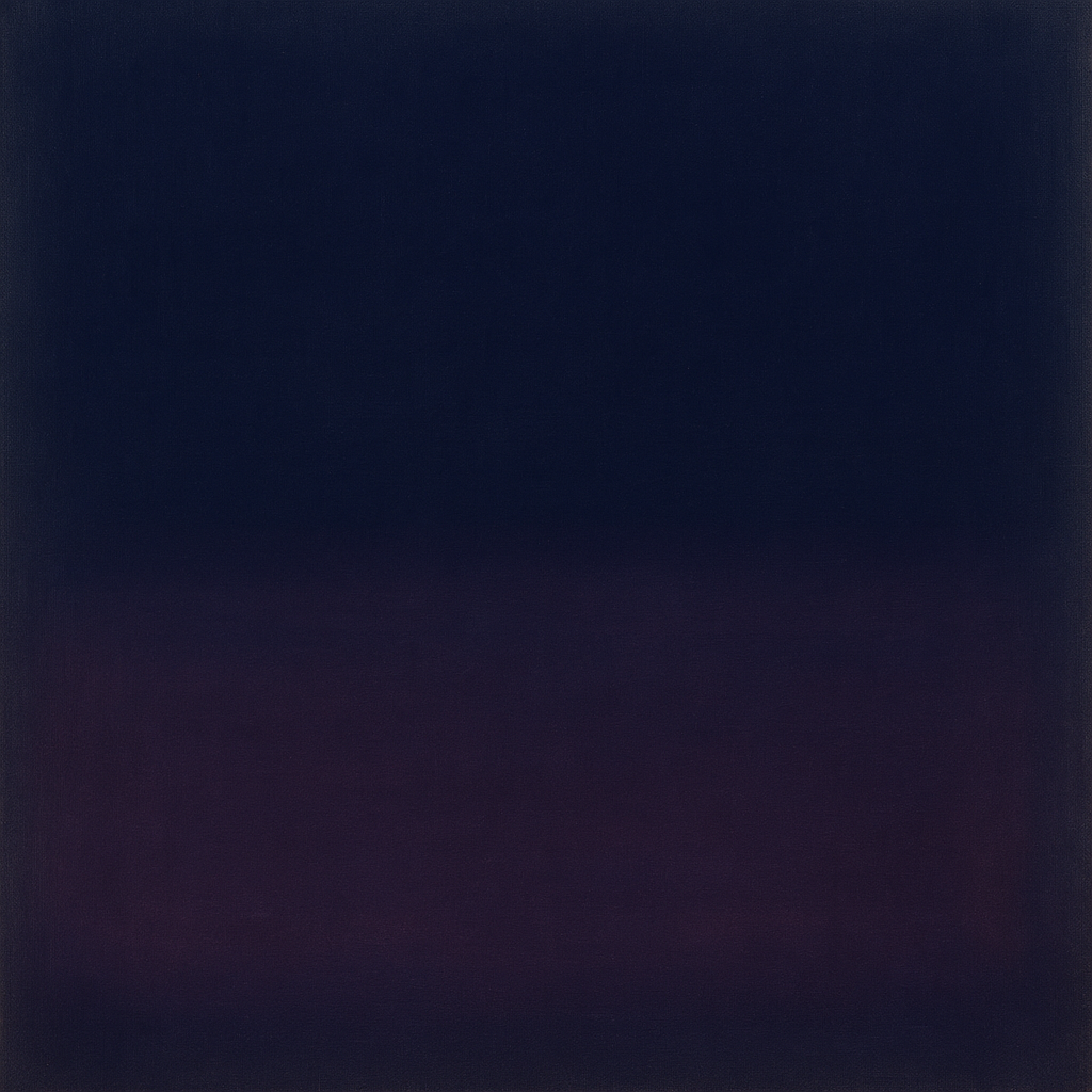 Deep Indigo & Midnight Plum Ambient Field No. 14 Oil Painting - View 1