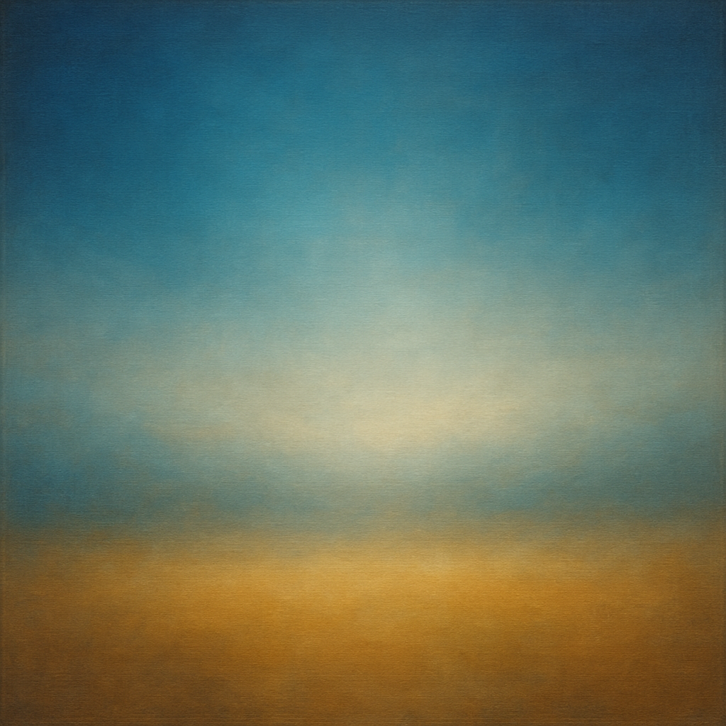 Celestial Azure & Warm Ochre Equilibrium No. 19 Oil Painting - View 1