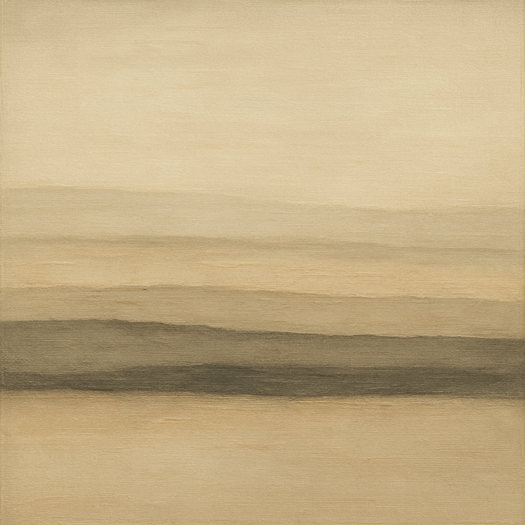 Raw Limestone Horizon & Washed Linen No. 28 Oil Painting - View 1