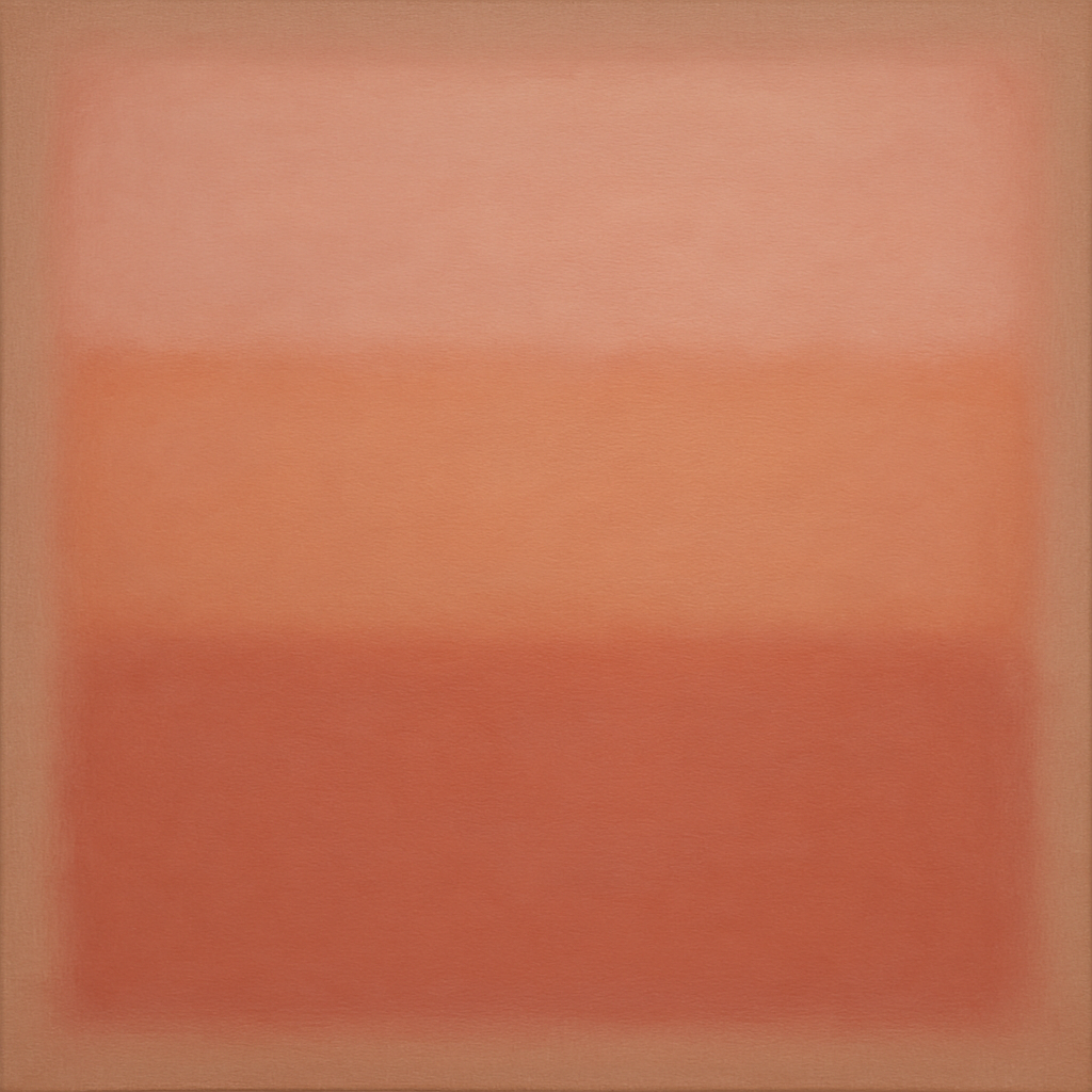 Blush Rose & Dusky Terracotta Ambient Glow No. 2 Oil Painting 100% Hand Painted Oil on Belgian Linen Canvas, Original Fine Art Wall Decor