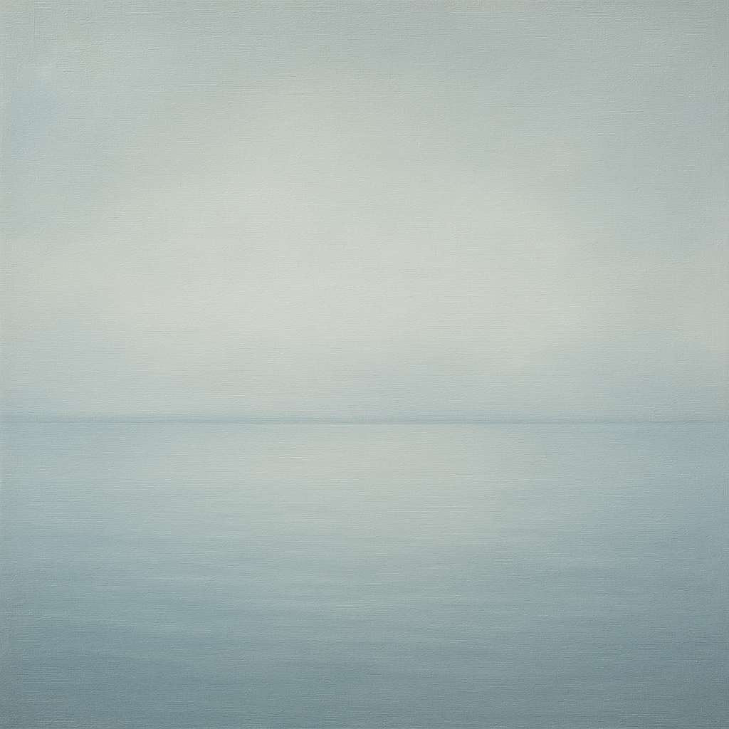 Glass Horizon over Quiet Arctic Waters No. 17 Oil Painting 100% Hand Painted Oil on Belgian Linen Canvas, Original Fine Art Wall Decor