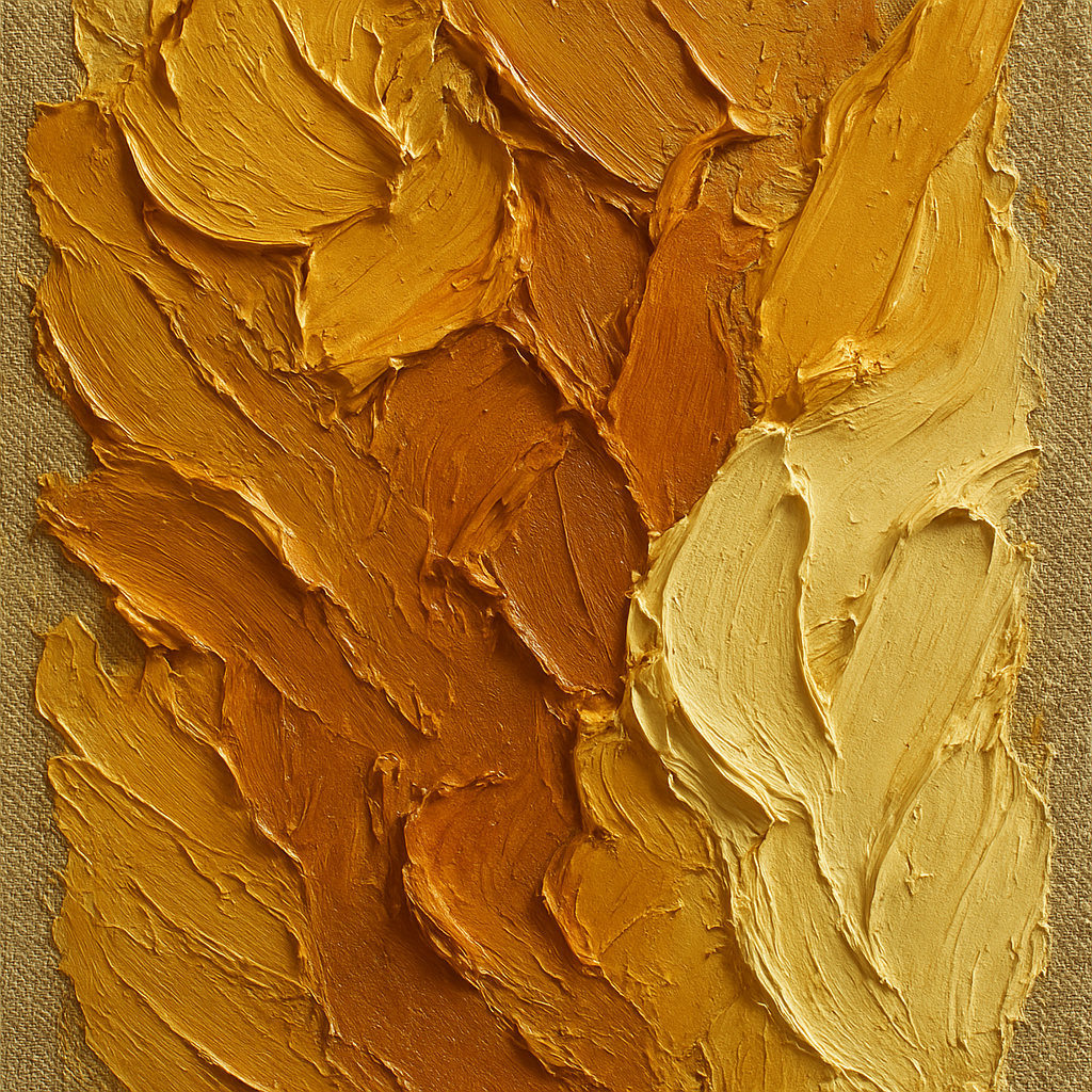 Amber Honeycomb Impasto Oil Painting - 100% Hand-Painted Master Oil Painting