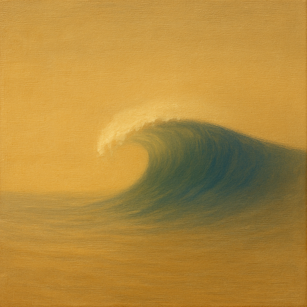 Single Wave Crest in Morning Light No. 4 - Modern Fine Art Oil Painting - View 1