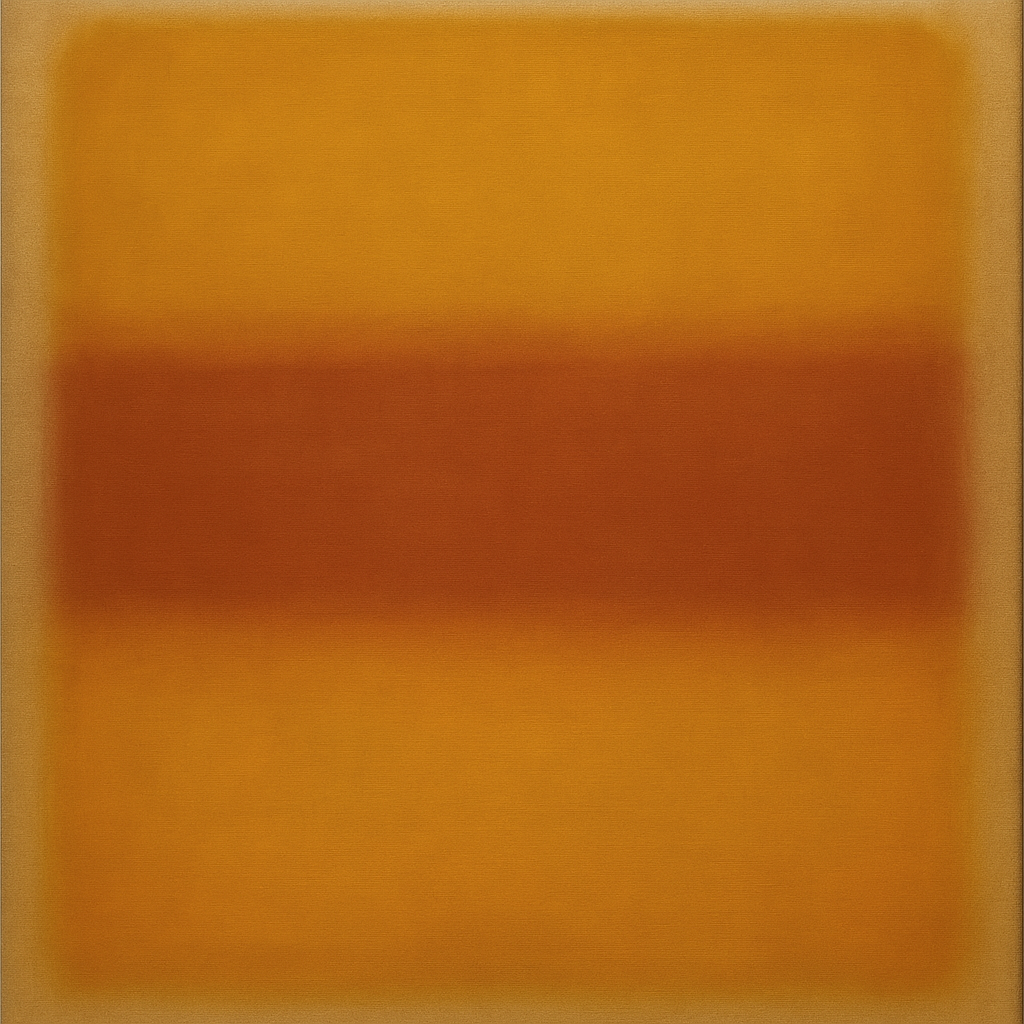 Luminous Ochre & Terracotta Horizon Color Field No. 18 Oil Painting 100% Hand Painted Oil on Belgian Linen Canvas, Original Fine Art Wall Decor