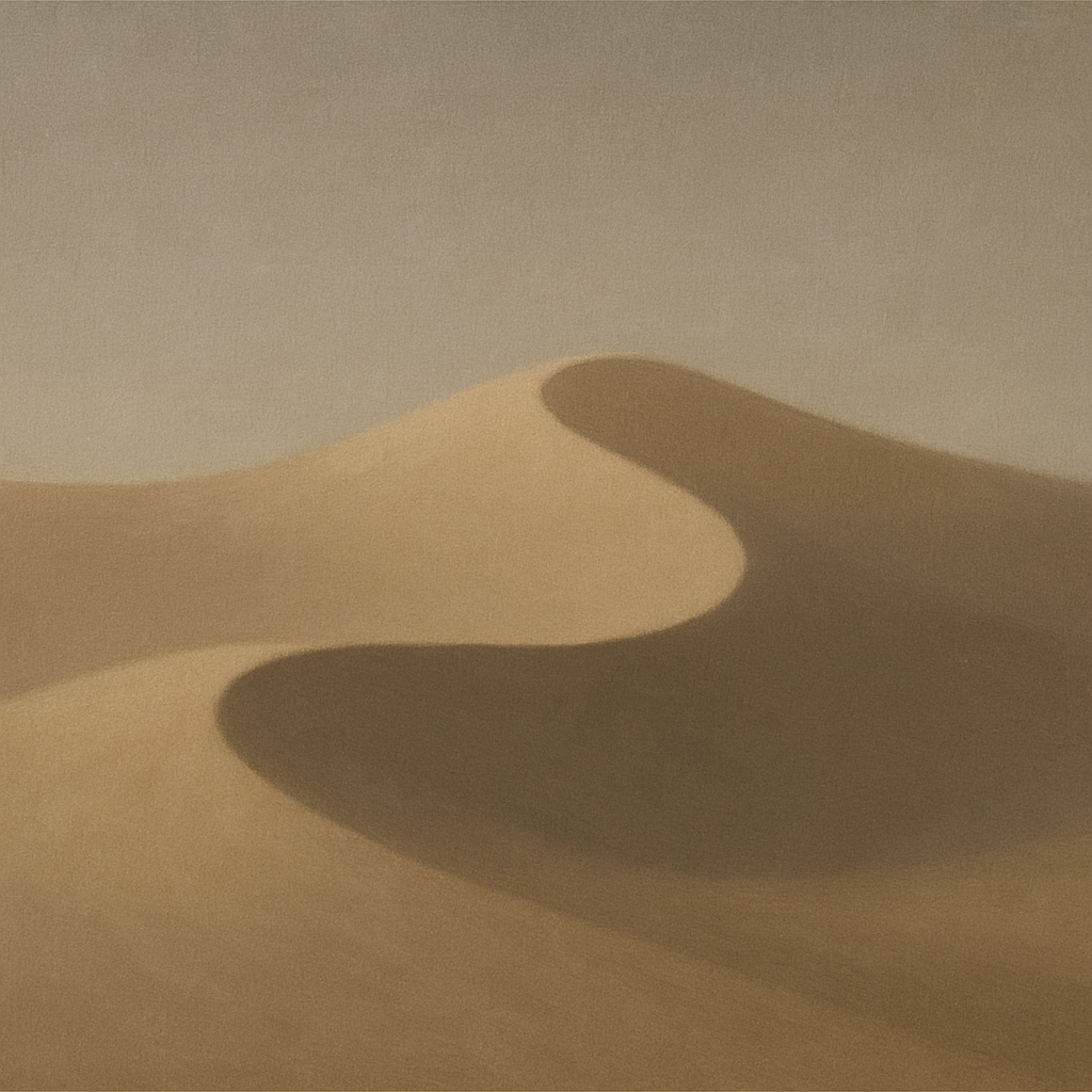 Muted Desert Dune Geometry No. 8 - Modern Fine Art Oil Painting - View 1
