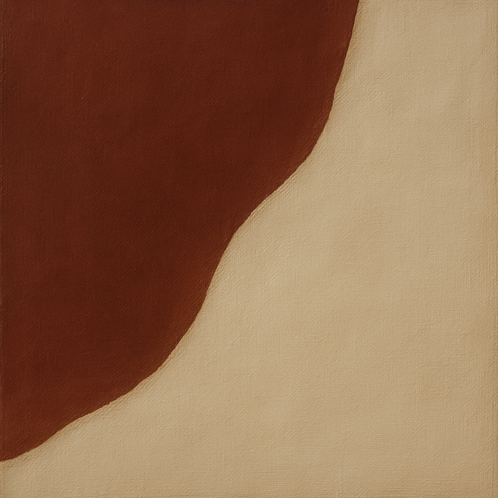Burnt Umber & Greige Duet No. 7 - Modern Fine Art Oil Painting - View 1