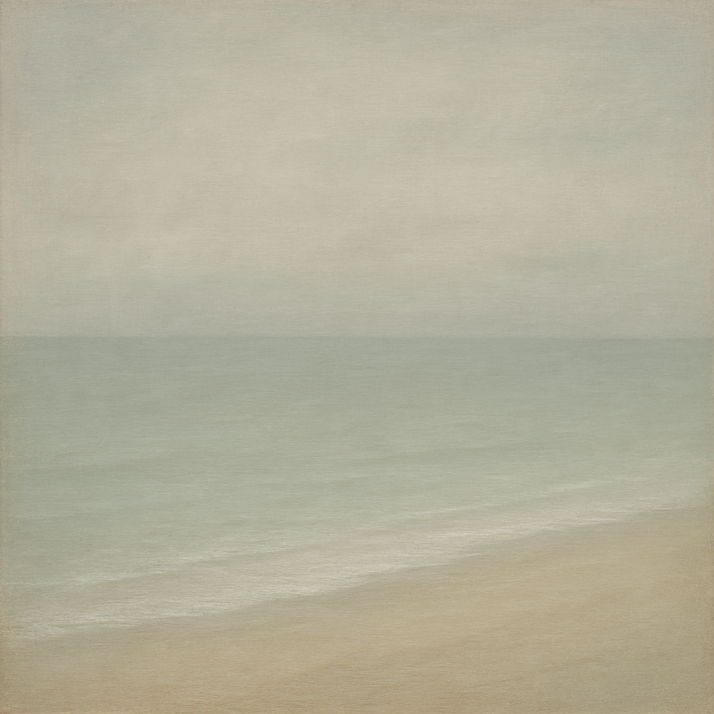 Monochrome Ocean Silence No. 5 - Modern Fine Art Oil Painting - View 1