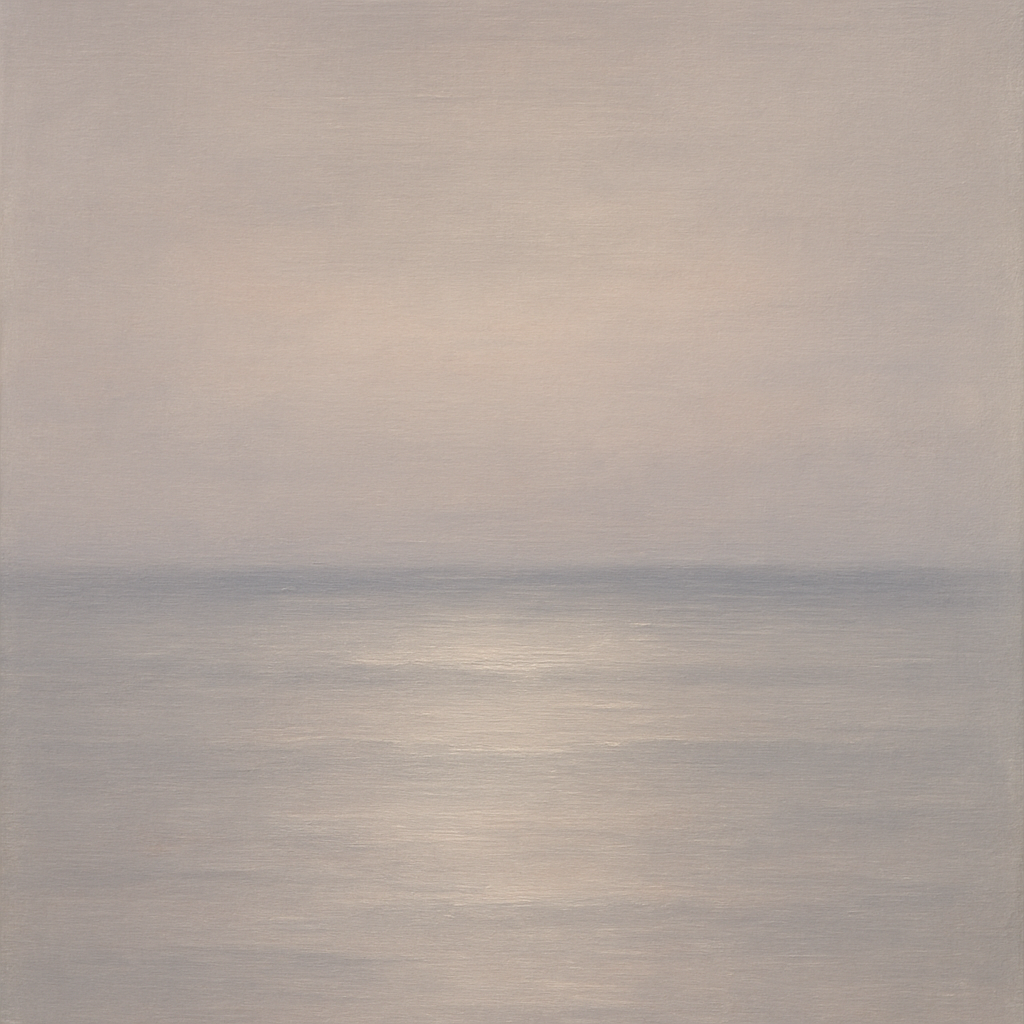 Monochrome Ocean Silence No. 5 - Modern Fine Art Oil Painting - View 1